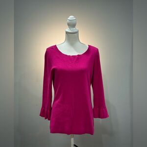 Pink Talbots Outlet Bell Sleeve Sweater Size L EUC